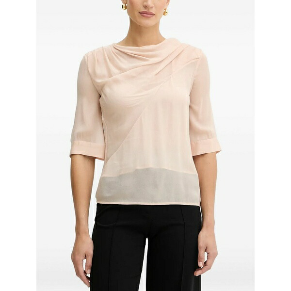 ピンコ レディース プルオーバー トップス Draped cowl-neck blouse  Neutrals