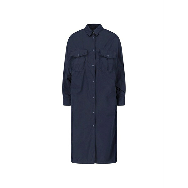 アスペジ レディース 厚地の外套 アウター Chest-pocket coat Blue