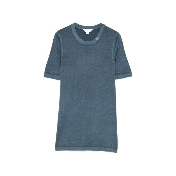 マロ レディース 編み物\u0026プルオーバー アウター Tavolozza cashmere short-sleeves sweater Blue