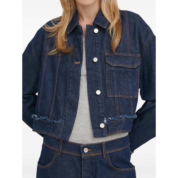 スティーヌ・ゴヤ レディース ジャケット＆ブルゾン アウター Frayed pocket jacket Blue｜asty