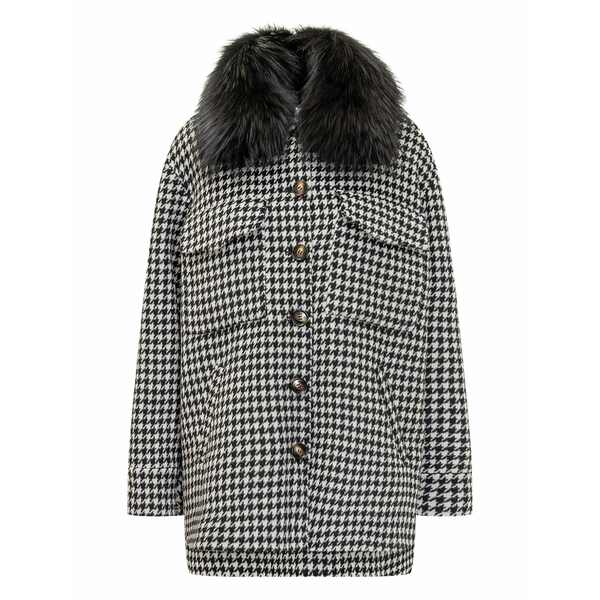 アヴァアドール レディース 厚地の外套 アウター Fur-collar coat White