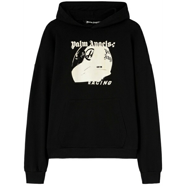 パーム・エンジェルス メンズ パーカー・スウェットシャツ アウター Racing helmet print hoodie  Black