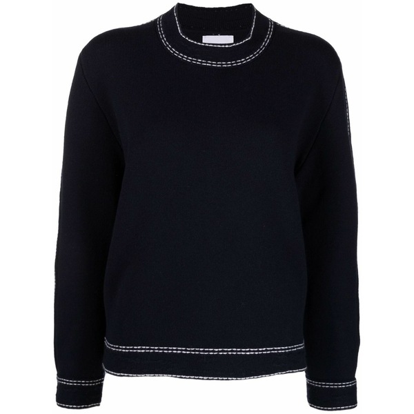 バリー レディース 編み物\u0026プルオーバー アウター Contrasting-stitch jumper Blue
