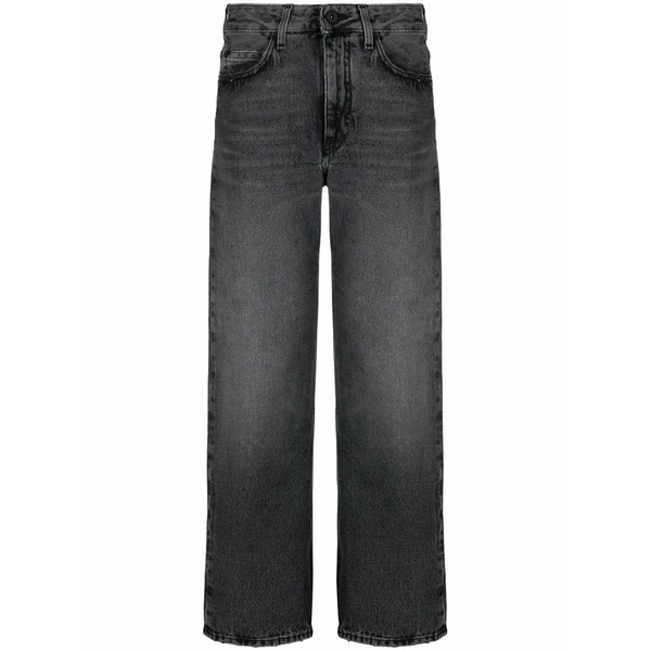 象牙色 レディース ジーンズズボン下 ボトムス Logo-patch straight-leg jeans Black