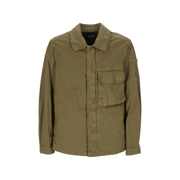 シーピーカンパニー メンズ プルオーバー トップス Lens-detail garment-dyed shirt Green