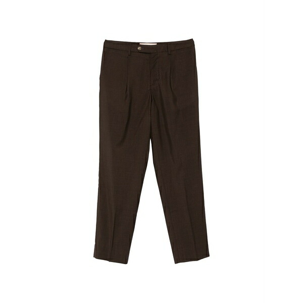ボヌール メンズ 心地好いズボン下 ボトムス Pleated trousers Brown