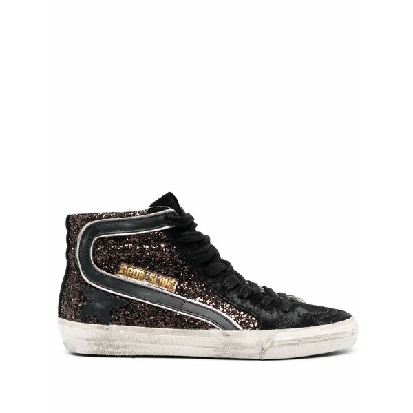 ゴールデングース レディース スニーカー シューズ Slide glitter high-top sneakers Black｜asty