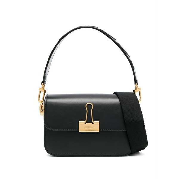 象牙色 レディース ショルダーバッグ 御徒面子 Binder leather shoulder bag Black