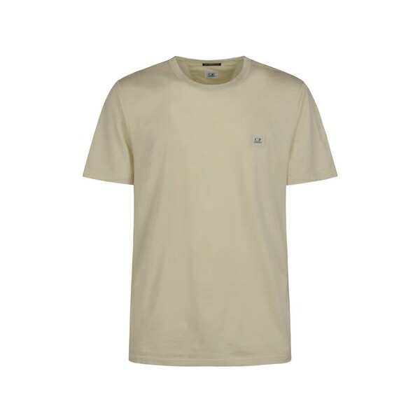 シーピーカンパニー メンズ プルオーバー トップス Logo-patch cotton t-shirt Neutrals