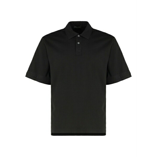 ロベルトコリーナ メンズ スポーツシャツ トップス Cotton polo shirt Black