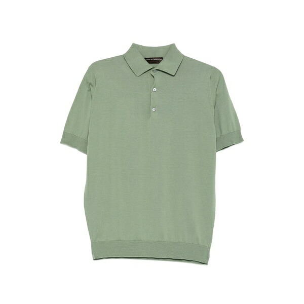 フィリッポ デ ラウレンティス メンズ スポーツシャツ トップス Short-sleeved knitted polo shirt Green