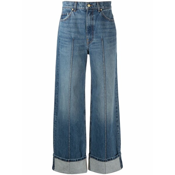 ウラ・ジョンソン レディース デニムパンツ ボトムス The genevieve high-rise wide-leg jeans Blue|asty