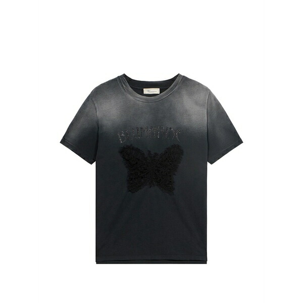 ブルマリン レディース プルオーバー トップス Butterfly-print t-shirt Grey