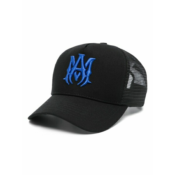 アミリ メンズ 鳥打ち帽 付属物 Logo-embroidered trucker cap Black