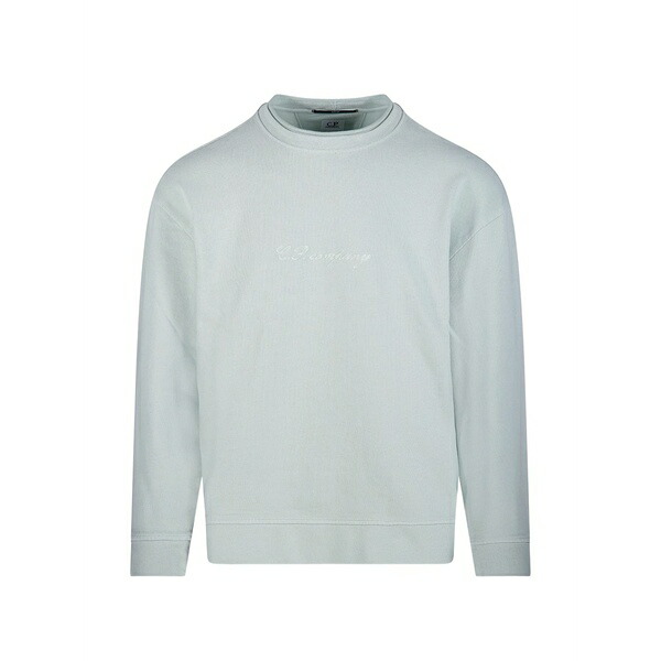 シーピーカンパニー メンズ パーカー・スウェットシャツ アウター Logo crew-neck sweatshirt Blue|asty
