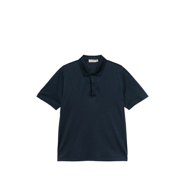 カナーリ メンズ スポーツシャツ トップス Blue polo shirt Blue