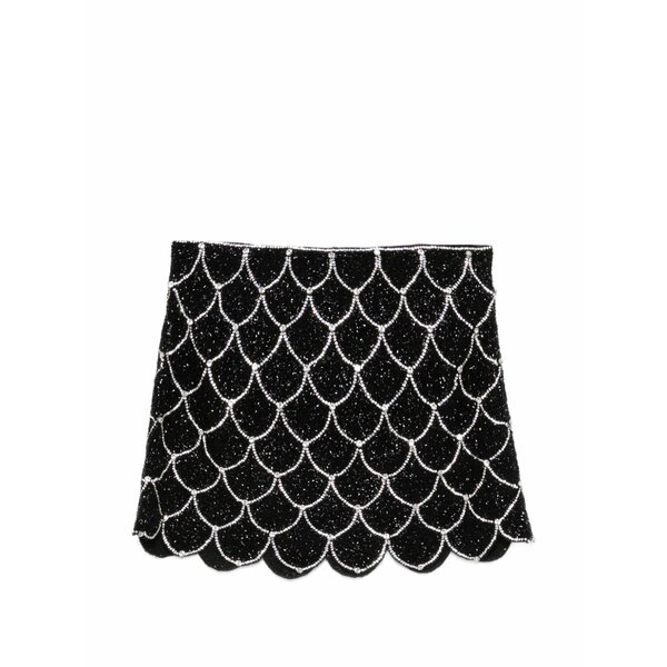 アリス アンド オリビア レディース スコート ボトムス Beaded scalloped mini skirt Black