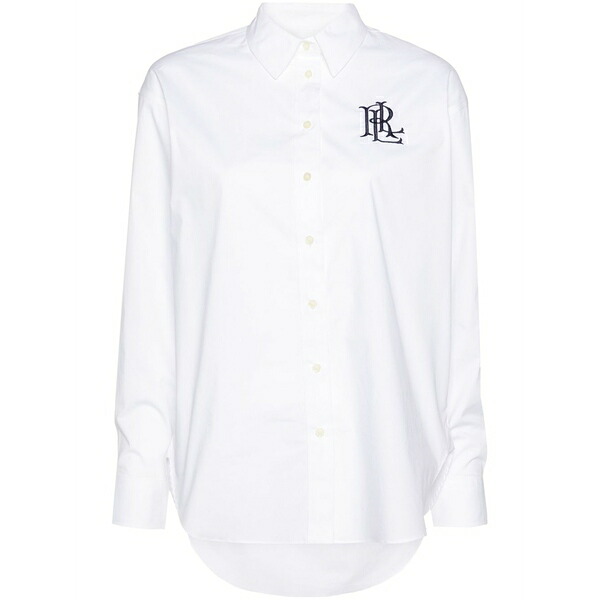 ラルフローレン レディース シャツ トップス Logo-embroidered poplin shirt White｜asty 31,720円