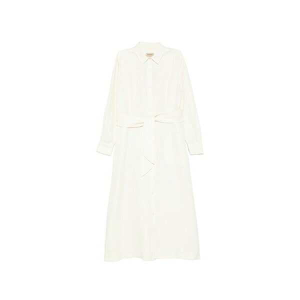 絨毛 分限者 レディース 衣装 トップス Tie waist chemisier dress Neutrals ワンピーススーツ-レディースファッション-スーツ・セットアップ