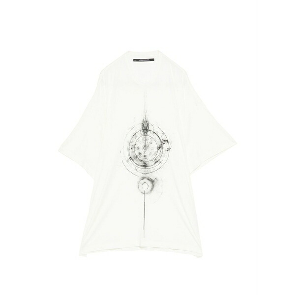 ユリウス メンズ ティーシャツ トップス Print t-shirt White トップス-Tシャツ・カットソー