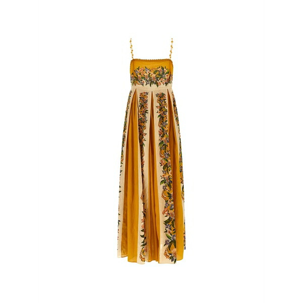 ファーム リオ レディース ワンピース トップス Sand hilo striped floral-print maxi dress Yellow|asty