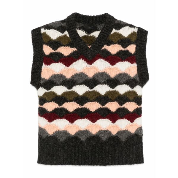 アラヌイ レディース 編み物\u0026プルオーバー アウター Chevron knitted vest Green