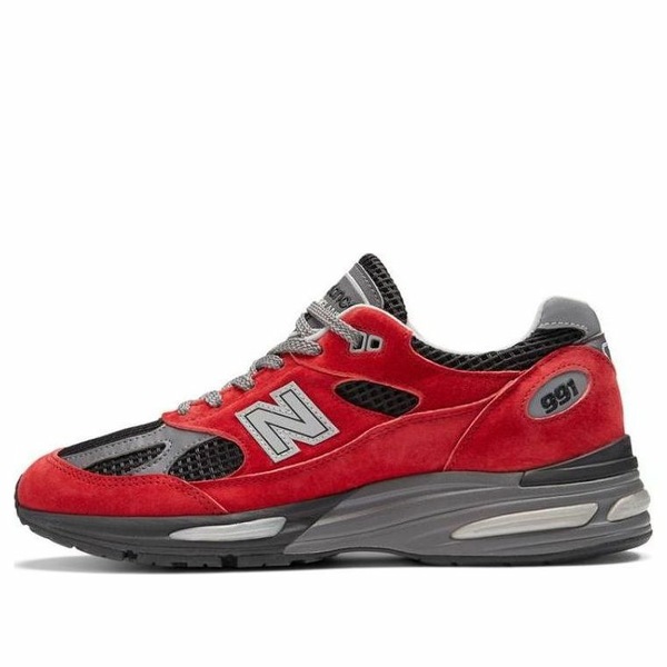 New Balance ニュー平衡にする メンズ スニーカー  【New Balance 991v2 \u0027Red Black Grey\u0027 U991KR2】  大きさ US_6(24.0糎)