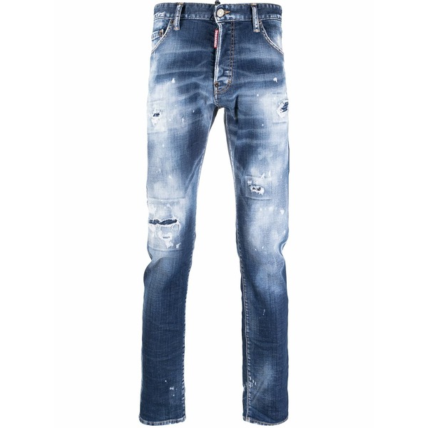 ディースクエアード メンズ ジーンズズボン下 ボトムス Destroyed five-pocket jeans Blue