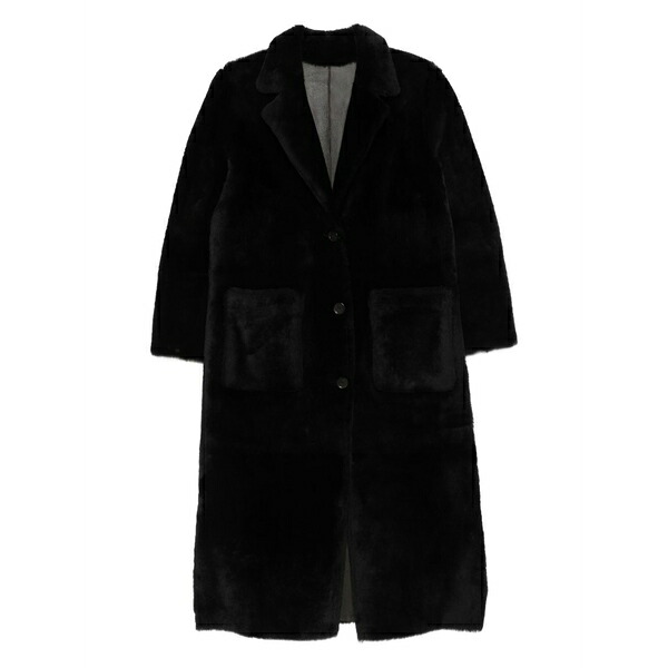 アルマ レディース 厚地の外套 アウター Lambskin single-breasted coat Brown