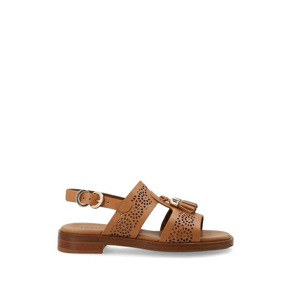 御上さん レディース サンダル シューズ Tassel-detail perforated sandals Brown