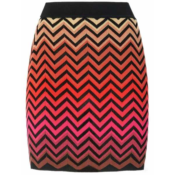 ミッソーニ レディース スコート ボトムス Zigzag-pattern degrad￡ mini skirt Orange