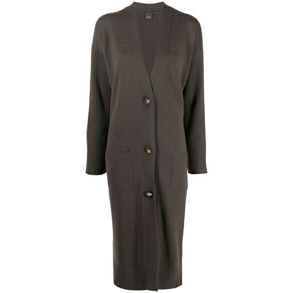ロレーナアントニアッツィ レディース 厚地の外套 アウター Ribbed-sleeve cashmere cardi-coat Green