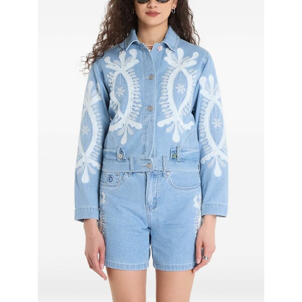 デジグアル レディース 上衣＆上衣 アウター Embroidered denim jacket Blue