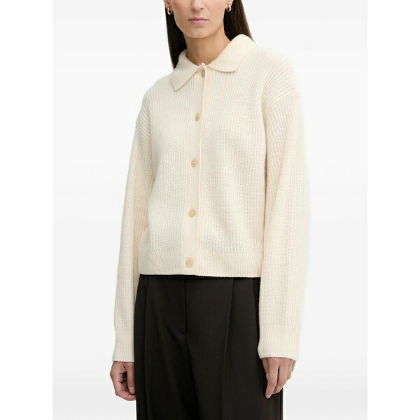 マルコポーロ レディース ジレー アウター Collared buttoned cardigan Neutrals