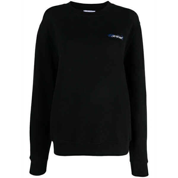 象牙色 レディース 編み物\u0026スウェーター アウター Arrows floral-embroidered cotton sweatshirt Black