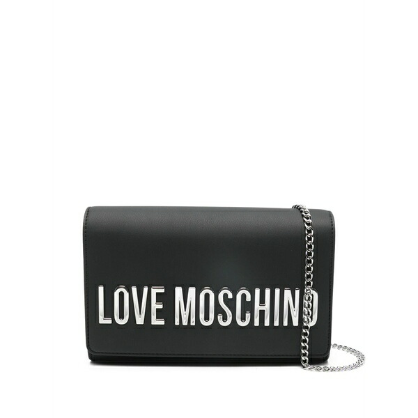 優しいこと モスキーノ レディース ショルダーバッグ 御徒面子 Logo-lettering shoulder bag Black