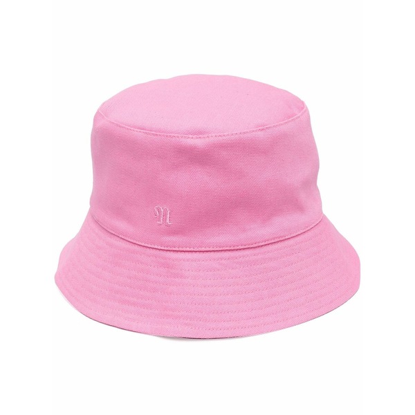 ナヌーシュカ メンズ かぶり笠 佩び物 Caran monogram-embroidered bucket hat Pink
