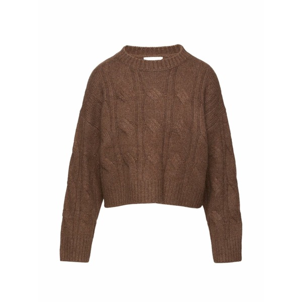 補欠選手リン レディース 編み物\u0026スウェーター アウター Cable knit jumper Brown