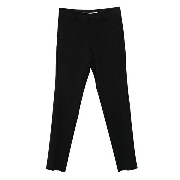 ジョン バージニアの州都 メンズ 心地好いズボン下 ボトムス Raw-edge wool trousers Black