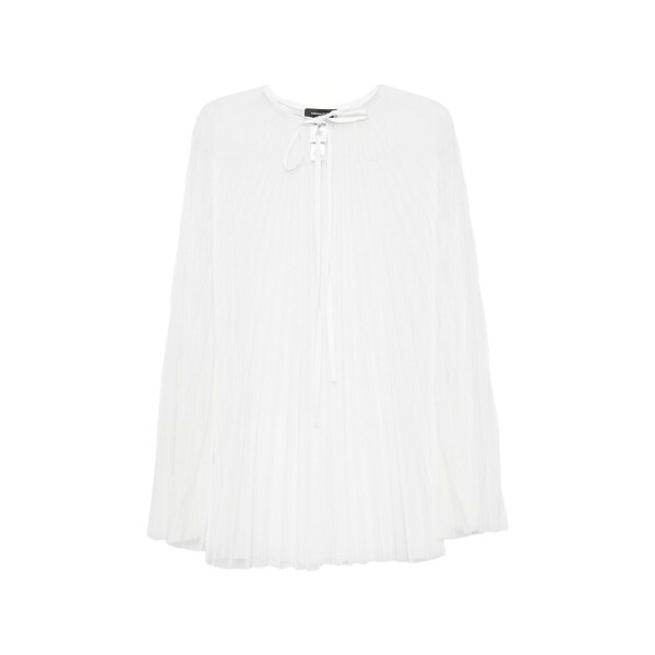 ファビアナ フィリッピ レディース 厚地の外套 アウター Pleated cape  White