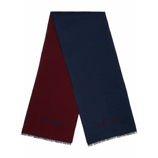 バリー メンズ えり巻き・袈裟・えり巻き 付属物 Logo-intarsia wool scarf Blue