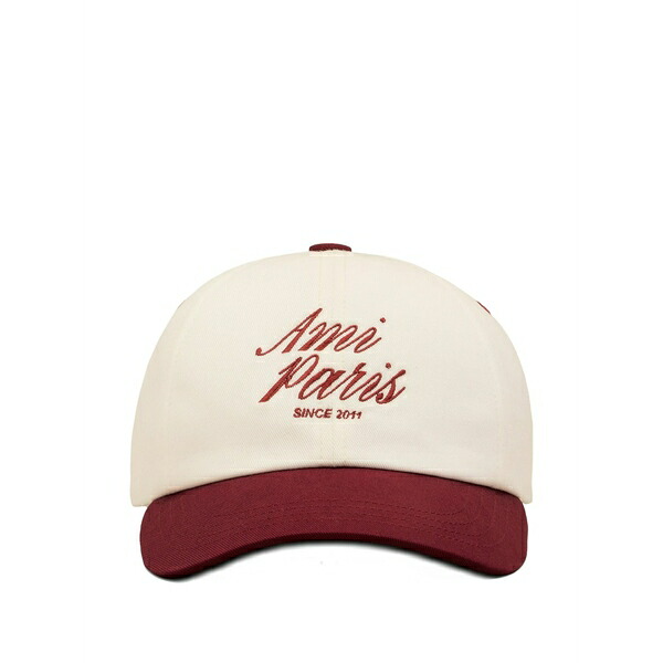 意中の女 メンズ かぶり笠 佩び物 Two-tone ami paris embroidered cap Neutrals