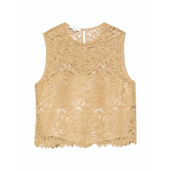 ヴィンス レディース プルオーバー トップス Lace cropped top Brown