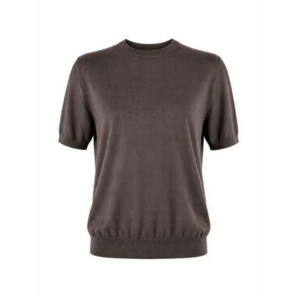 アルテア メンズ Tシャツ トップス Ribbed-trim t-shirt Brown｜asty 42,770円