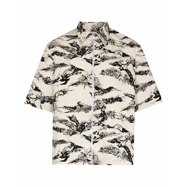 ジバンシー メンズ プルオーバー トップス Gothic printed zip shirt White