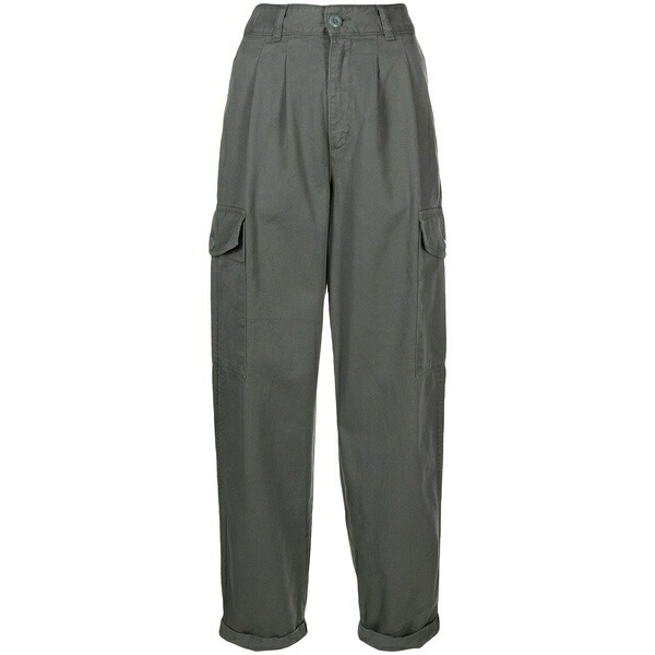 鉄道車両ハート形 レディース 心地好いズボン下 ボトムス High-waisted cargo trousers Green
