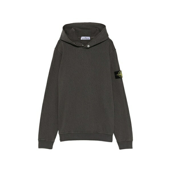 ストーンアイランド メンズ パーカー・スウェットシャツ アウター Old  effect button hoodie Grey