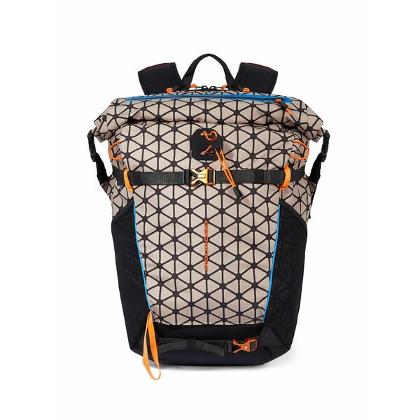 ピークアドロ  メンズ うしろ側容器に並べる・背嚢 御徒面子 Geometric-pattern roll-top backpack Neutrals