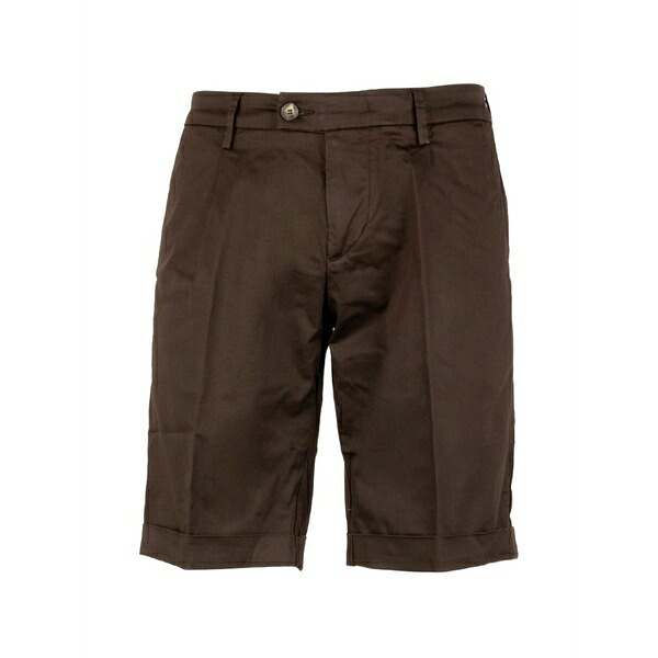 レアッシュ メンズ 心地よいズボン下 ボトムス Pleated turn-up shorts Brown