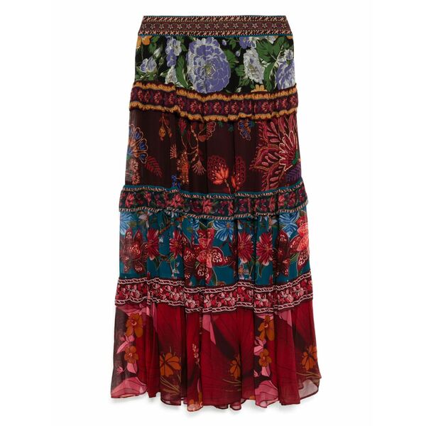 耕園 リオ レディース スコート ボトムス Floral-print ruffle skirt Neutrals